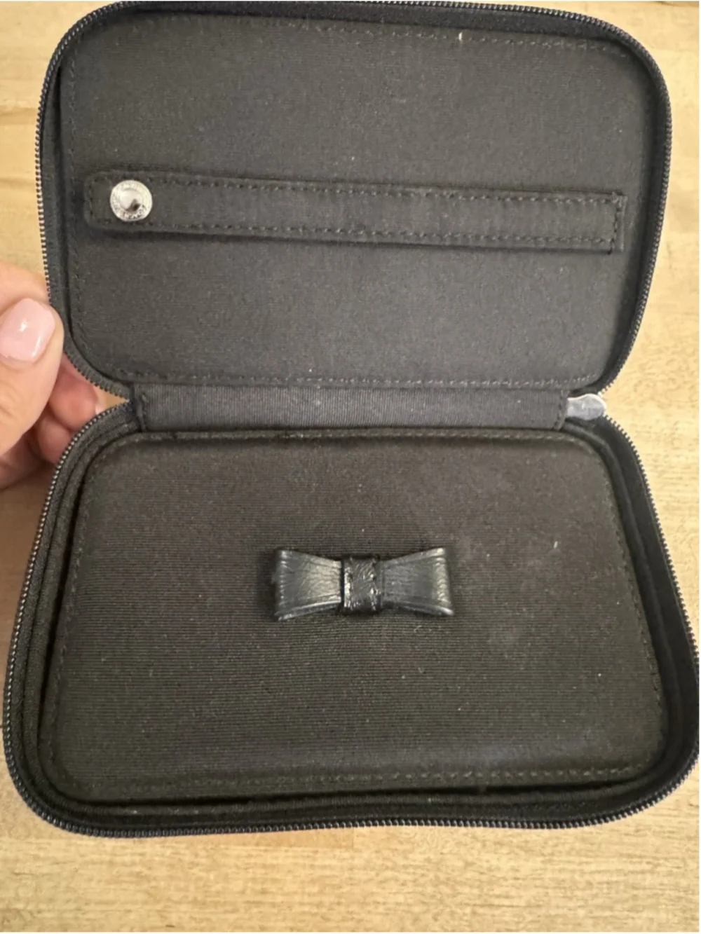 Authentic COACH Signature Monogram Travel Zip Around Jewelry Case BLACK